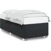 vidaXL Bettgestell Schwarz 90x200 cm Kunstleder