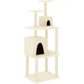 vidaXL Kratzbaum mit Sisal-Kratzsäulen Creme 167 cm