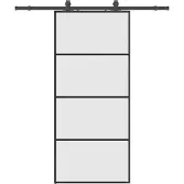 Syfax Schiebetür mit Beschlag Schwarz 90x205 cm ESG-Glas