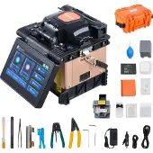 Vevor Glasfaser-Spleißgerät, 4 Motoren, Ausrichtungs-Spleißgerät, 6 s Spleißen & 13 s Aufheizen, Fiber Fusion Splicer , 3-in-1-Faserhalter, 7800 mAh