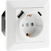 Chilitec MILOS Schutzkontakt-Steckdose matt weiß 230V/ 16A Unterputz USB-C / PD