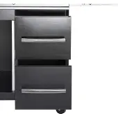All'Grill Schubladen-System re. f. Modular CHEF L -black- 2 Schubfächer je 36,5 x 28,5 x 48 cm inkl. Griff u. Soft Close (Außenmaß)