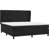 vidaXL Boxspringbett mit Matratze Schwarz 160x200 cm Samt