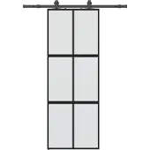 Syfax Schiebetür mit Beschlag Schwarz 76x205 cm Hartglas