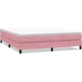 Syfax Boxspringbett ohne Matratze Rosa 180x220 cm Samt