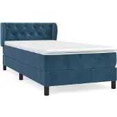 Syfax Boxspringbett mit Matratze Dunkelblau 80x200 cm Samt