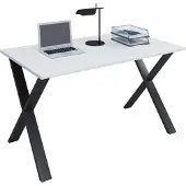 VCM Holz Schreibtisch | H. 76 x B. 110 x T. 80 cm | Computertisch schlicht | Füße aus hochwertigem Metall | Arbeitstisch | Büromöbel - Lona X