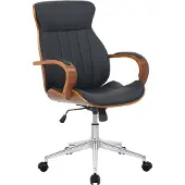 CLP Bürostuhl ergonomisch Melilla Höhenverstellbar und Drehbar walnuss/schwarz