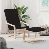 Prolenta Maison Exclusive - Relaxsessel mit Hocker Schwarz Stoff