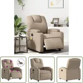 The Living Store Massagesessel Elektrisch Cappuccino-Braun Kunstleder