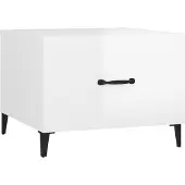 vidaXL Couchtisch mit Metallbeinen Hochglanz-Weiß 50x50x40 cm