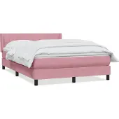 Syfax Boxspringbett mit Matratze Rosa 140x220 cm Samt