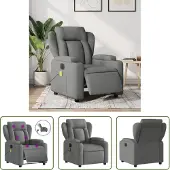 The Living Store Massagesessel Elektrisch Dunkelgrau Stoff