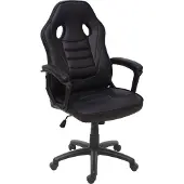 Mendler Bürostuhl HWC-F59, Schreibtischstuhl Drehstuhl Racing-Chair Gaming-Chair, Kunstleder schwarz