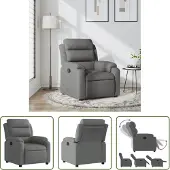 The Living Store Relaxsessel Dunkelgrau Stoff
