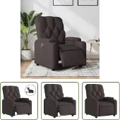 The Living Store Relaxsessel Elektrisch Dunkelbraun Stoff