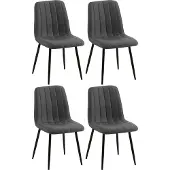 CLP 4er Set Stühle Dijon mit Lehne schwarz Material Stoff