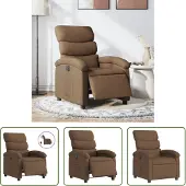 The Living Store Relaxsessel Elektrisch Braun Stoff