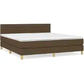 Syfax Boxspringbett mit Matratze Dunkelbraun 180x200 cm Stoff