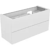 Keuco Waschtischunterschrank Edition 11 140x70x53,5cm, Lac Seidenmatt, Glas Weiß