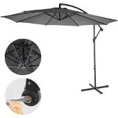 MCW Ampelschirm Terni, Sonnenschirm Sonnenschutz, Ø 3m neigbar, Polyester/Stahl 11kg grau ohne Ständer