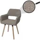 Mendler Esszimmerstuhl MCW-A50 II, Stuhl Küchenstuhl Polsterstuhl, Holz Stoff/Textil Bouclé (450g/m²) MVG taupe