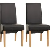 Mendler 2er-Set Esszimmerstuhl Küchenstuhl Stuhl M37 Kunstleder matt, schwarz, helle Füße