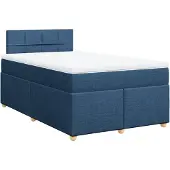Syfax Boxspringbett mit Matratze Blau 120x190 cm Stoff