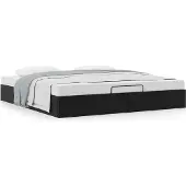 Syfax Ottoman-Bett ohne Matratze Schwarz 180x200 cm Kunstleder