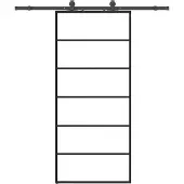 Syfax Schiebetür mit Beschlag Schwarz 90x205 cm ESG-Glas
