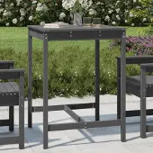 Prolenta Maison Exclusive - Gartentisch Grau 82,5x82,5x110 cm Massivholz Kiefer