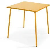 Oviala Quadratischer Gartentisch aus Metall GELB - Palavas