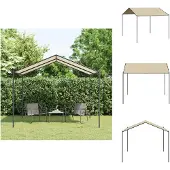 vidaXL Gartenpavillon Beige 3x3 m Stahl und Stoff - Pavillons & Partyzelte