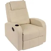 Mendler Fernsehsessel Brüssel, TV Sessel Relaxsessel Liegesessel, Kunstleder creme