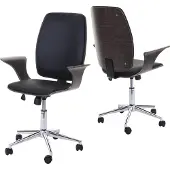 MCW Bürostuhl MCW-C54, Chefsessel Drehstuhl, Bugholz Kunstleder Grau, Sitzfläche schwarz