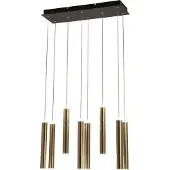 FABAS LUCE Prado 8-flammige Pendelleuchte - 52 W dimmbare LED - lineares Messingdesign