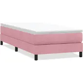 Syfax Boxspringbett ohne Matratze Rosa 100x210 cm Samt