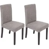 Mendler 2er-Set Esszimmerstuhl Stuhl Küchenstuhl Littau Textil, grau, dunkle Beine
