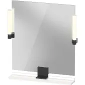 Duravit Sivida Spiegel, Diamantschwarz Matt, 650x36x650mm, Aufsatzleuchte, Sensorschalter, Netzanschluss, SV74210BD220000