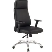 Amstyle Bürostuhl PORTO Echt-Leder Schwarz ergonomisch mit Kopfstütze Chefsessel Schreibtischstuhl ergonomisch mit Wippfunktion Drehstuhl