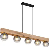 Globo Hängeleuchte Metall schwarz matt, 5x E27