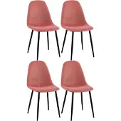 CLP 4er Set Esszimmerstühle Napier gepolstert bis 150 kg belastbar orange Material Stoff