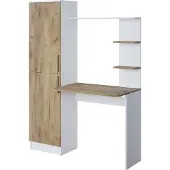 Vicco Schreibtisch Tessa Weiß/Goldkraft Eiche 122.9 x 52 cm, Model 54625