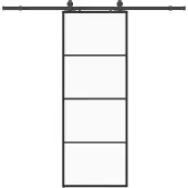 Syfax Schiebetür mit Beschlag Schwarz 76x205 cm ESG-Glas