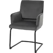MCW Freischwinger MCW-N60, Esszimmerstuhl Küchenstuhl Stuhl, Stoff/Textil dunkelgrau