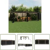 The Living Store Pavillon mit Netzwänden Taupe 6x3 m Stahl