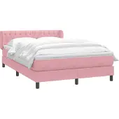 Syfax Boxspringbett mit Matratze Rosa 140x220 cm Samt