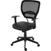 Mendler Profi-Bürostuhl Chicago, Chefsessel Drehstuhl, 150kg belastbar, Kunstleder schwarz mit Armlehnen
