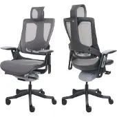 MCW Bürostuhl Adelaide Wau 2, Schreibtischstuhl Drehstuhl, Polster/Netz, ergonomisch schwarz-grau, Gestell schwarz