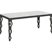 Itamoby Ausziehbarer Tisch 90x180/284 cm Karamay Evolution Gestell Weiß Esche Anthrazit